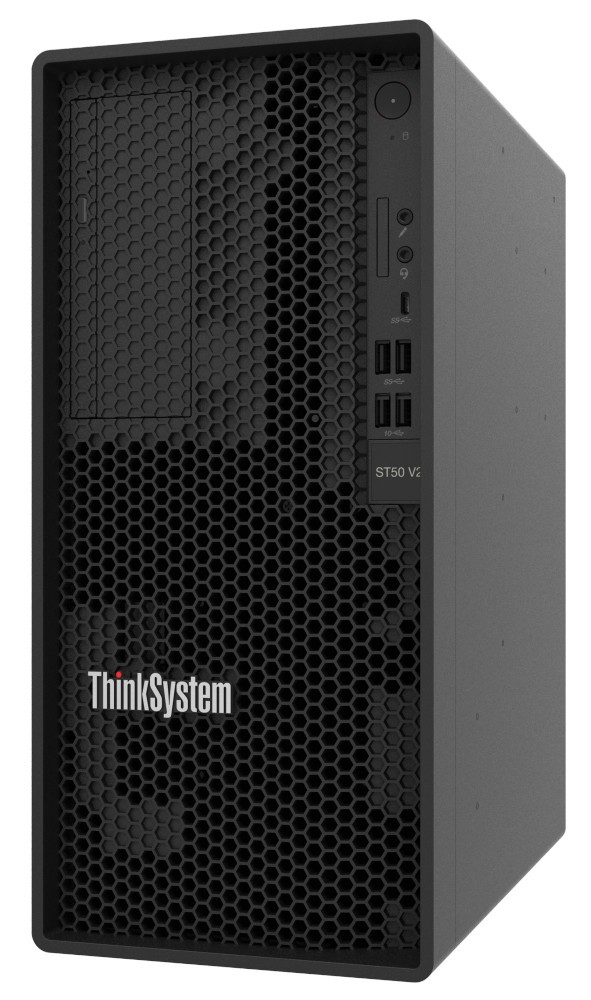 Lenovo ThinkSystem ST50 V2 Tower Server (Xeon E-2324G 3.1Ghz, 16GB RAM, 2X1TB Hard Drive, SW RD,1x500W)